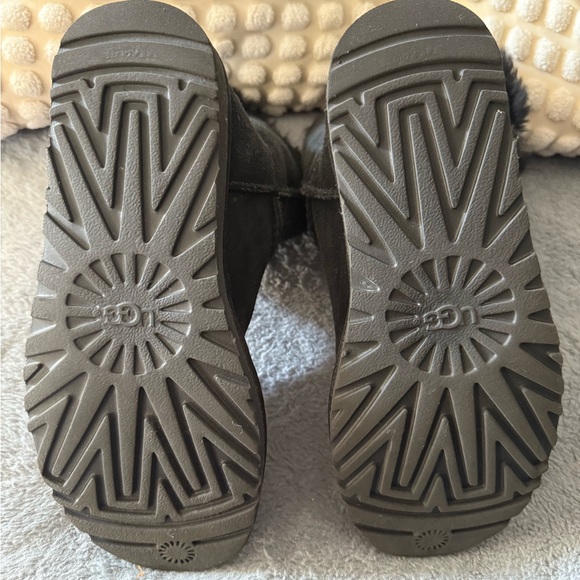 UGGS- Preloved Black Suede Fur-Lined Boots with side button - Picture 5 of 5